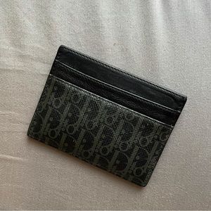 Dior Homme Black Leather and Monogram card case